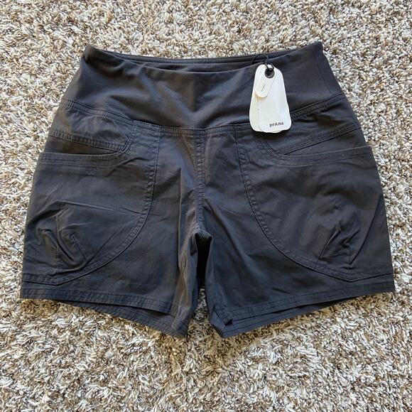 Prana Kanab Short Women's XS Charcoal 5" Inseam Pull On Knit Waistband Pockets - Picture 5 of 13